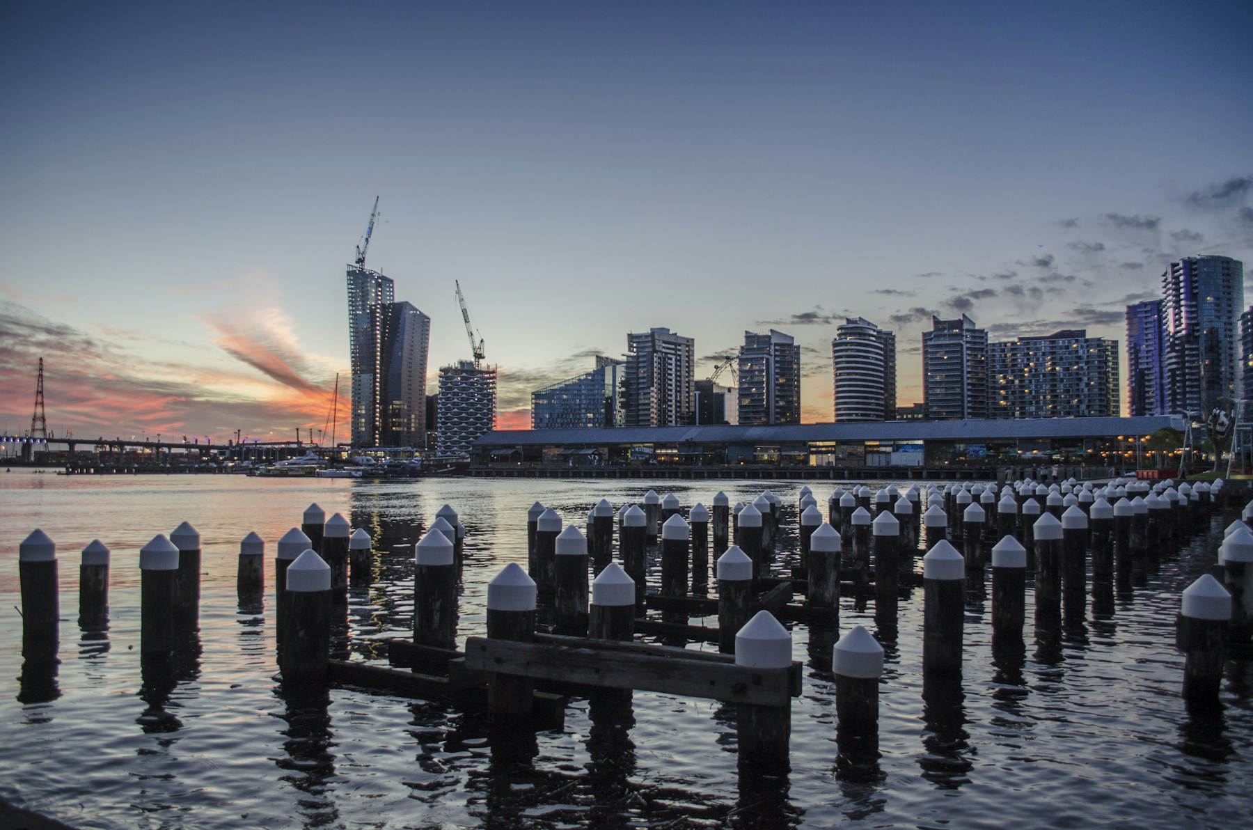 Melbourne’s city and infrastructure at dusk